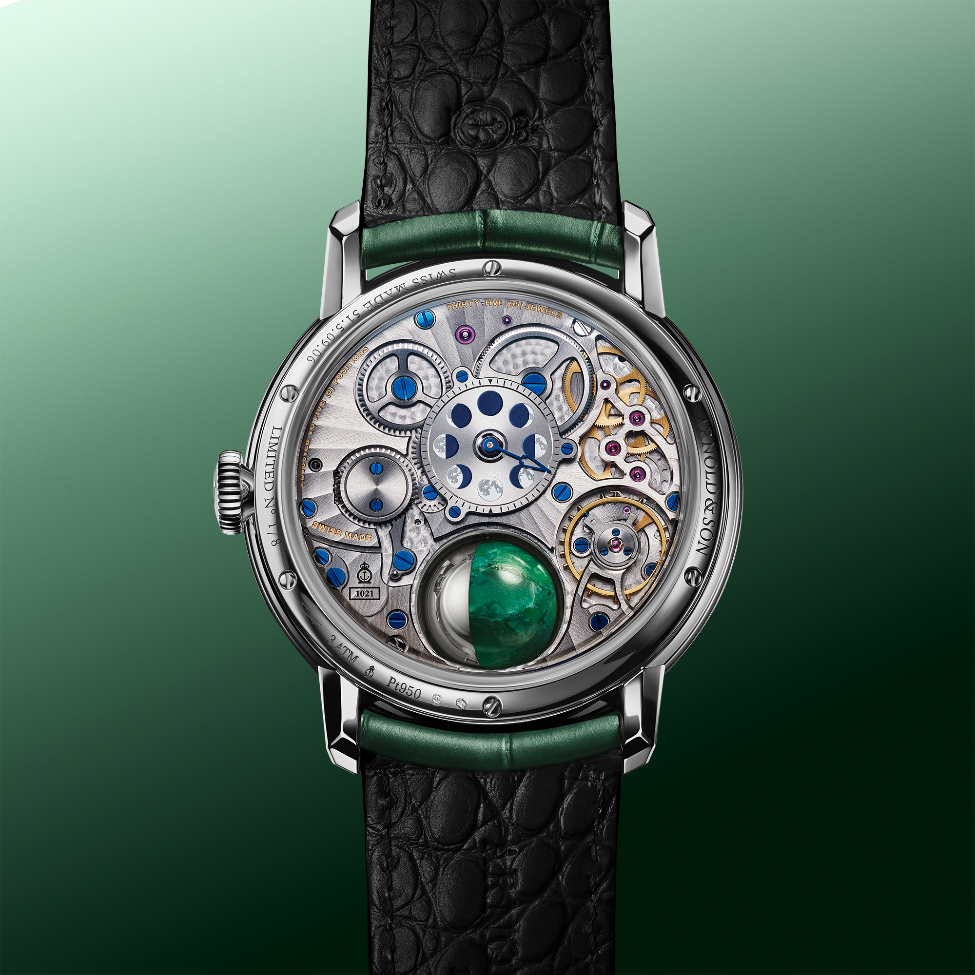 メイド龍 アルファサファイア ウルトラムーン ARNOLD & SON, Luna Magna Platinum Dragon & Verdite | GPHG